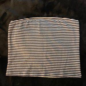 Black/White Striped Tube Top